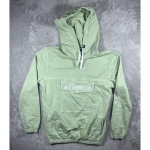 Ellesse Hoodie Sweatshirt Mens Small Mint Green Pullover Embroidered Logo Anorak
